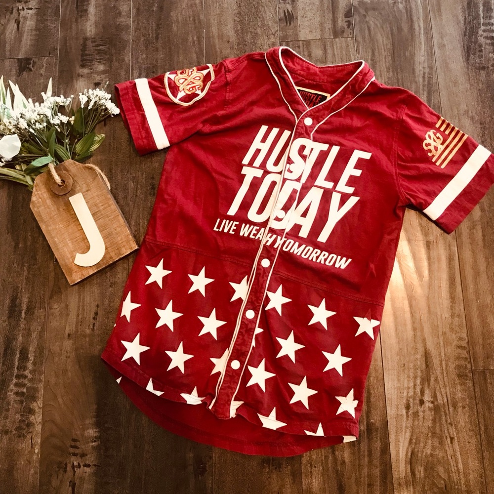 Smith & Graham Hustle Hard Boys Large Cotton Button Jersey